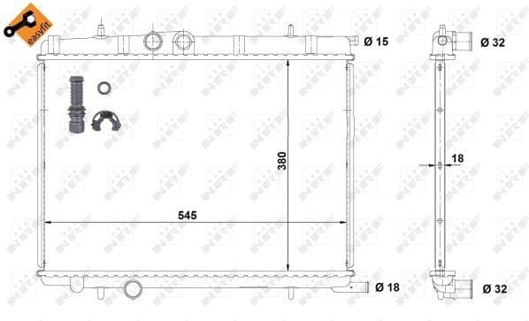 Radiator, engine cooling EASY FIT 58267