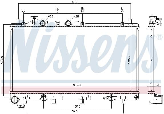 Radiator, engine cooling 67739