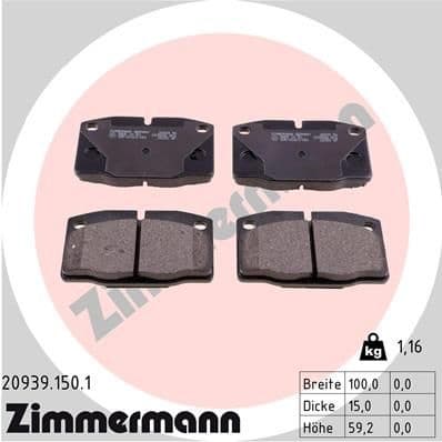 Brake Pad Set, disc brake 20939.150.1