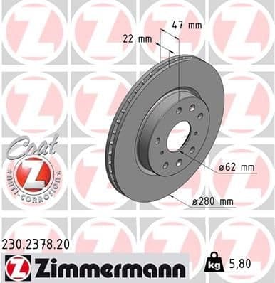 Brake Disc COAT Z 230.2378.20