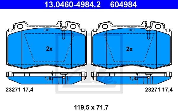 Brake Pad Set, disc brake 13.0460-4984.2 - image 2