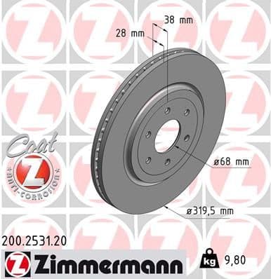 Brake Disc COAT Z 200.2531.20