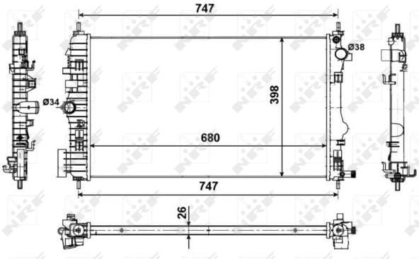 Radiator, engine cooling 53774
