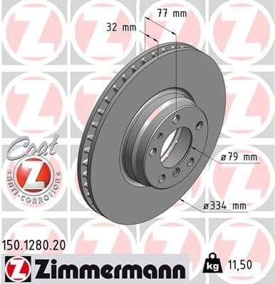 Brake Disc COAT Z 150.1280.20
