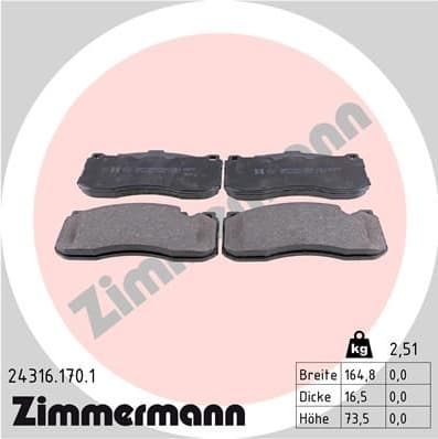 Brake Pad Set, disc brake 24316.170.1