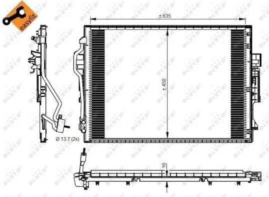 Condenser, air conditioning EASY FIT 350218