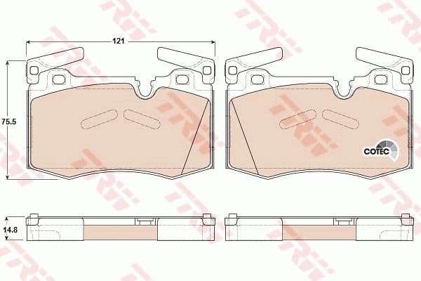 Brake Pad Set, disc brake COTEC GDB1948