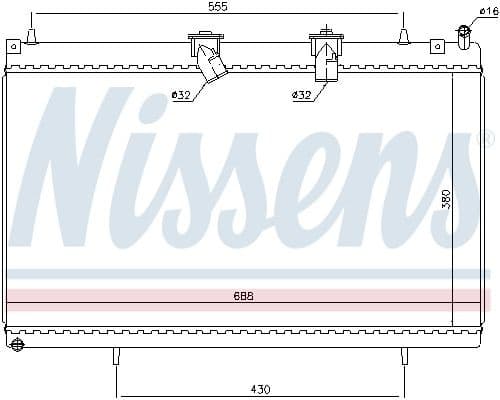 Radiator, engine cooling 636003