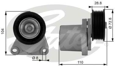 Belt Tensioner, V-ribbed belt DriveAlign™ T38204