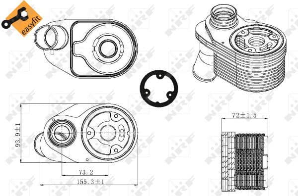 Oil Cooler, engine oil EASY FIT 31325