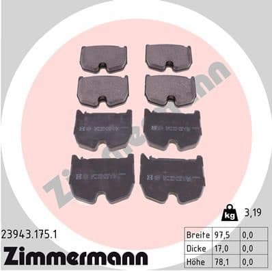 Brake Pad Set, disc brake 23943.175.1