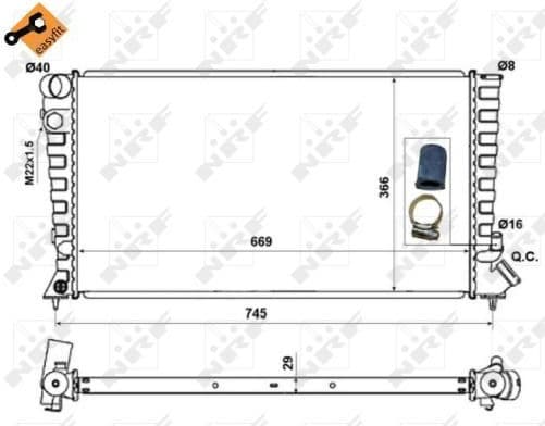 Radiator, engine cooling EASY FIT 58189
