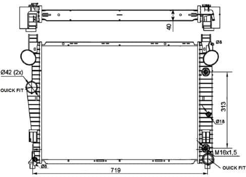 Radiator, engine cooling EASY FIT 53103