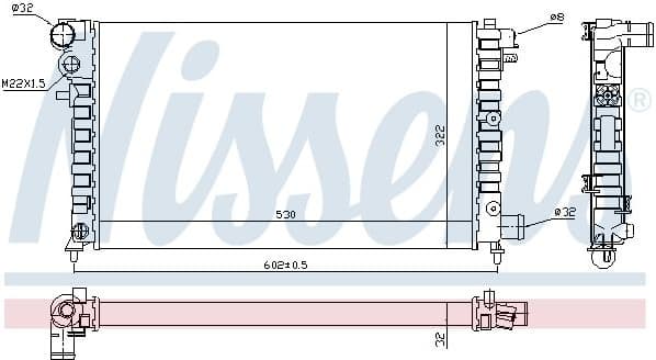 Radiator, engine cooling 61346