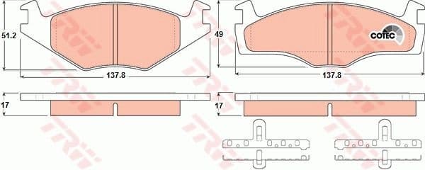 Brake Pad Set, disc brake COTEC GDB1219