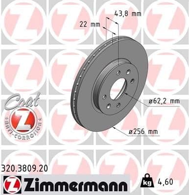 Brake Disc COAT Z 320.3809.20