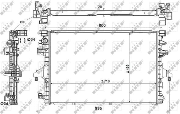 Radiator, engine cooling EASY FIT 53154