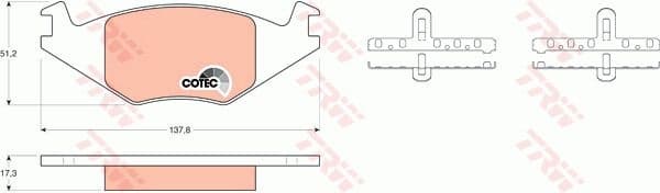 Brake Pad Set, disc brake COTEC GDB463
