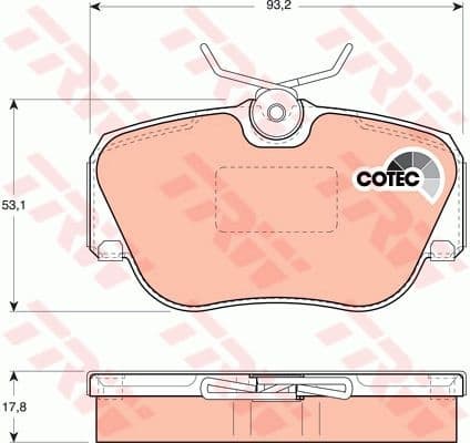 Brake Pad Set, disc brake COTEC GDB817
