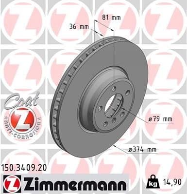 Brake Disc COAT Z 150.3409.20