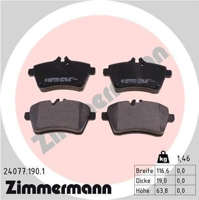 Brake Pad Set, disc brake 24077.190.1