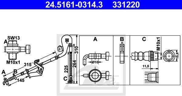 Brake Hose 24.5161-0314.3 - image 2