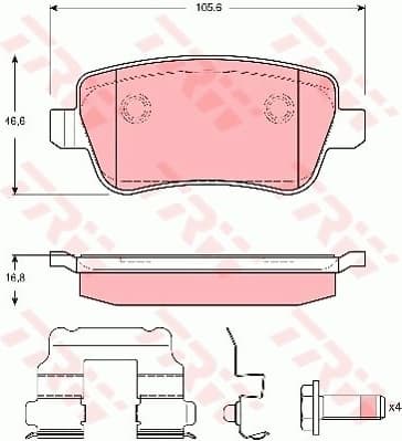 Brake Pad Set, disc brake COTEC GDB1637