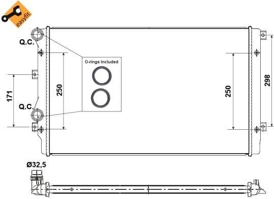 Radiator, engine cooling EASY FIT 53406