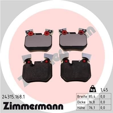 Brake Pad Set, disc brake 24315.168.1