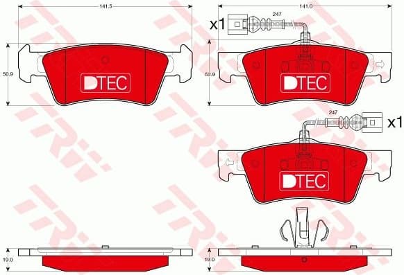 Brake Pad Set, disc brake DTEC COTEC GDB1672DTE
