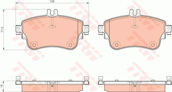 Brake pads front, Top Quality GDB1933