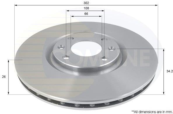 Brake disc, 1pcs FRONT ADC1592V - image 2