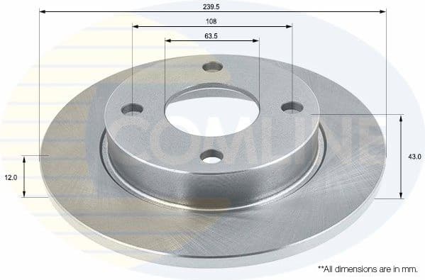 Brake disc, 1pcs FRONT ADC0436