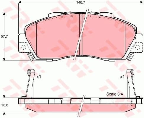 Brake Pad Set, disc brake COTEC GDB3177