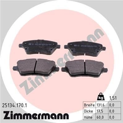 Brake Pad Set, disc brake 25134.170.1