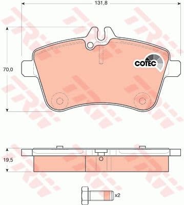 Brake pads front, Top Quality GDB1628 - image 4
