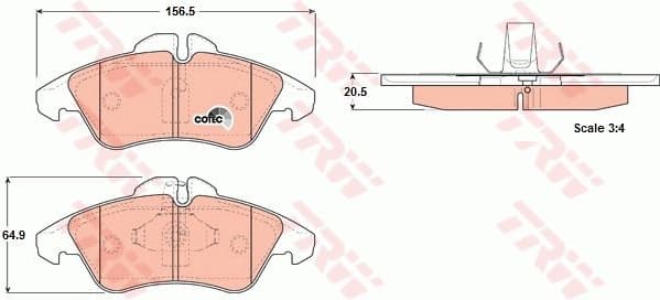 Brake Pad Set, disc brake COTEC GDB1220
