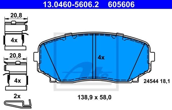 Brake Pad Set, disc brake 13.0460-5606.2 - image 2