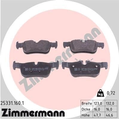 Brake Pad Set, disc brake 25331.160.1