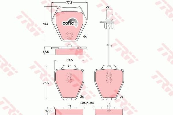 Brake pads front, Top Quality GDB1381