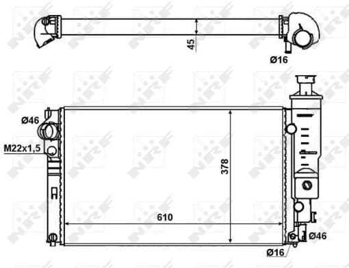 Radiator, engine cooling 58889