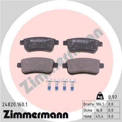 Brake Pad Set, disc brake 24820.160.1