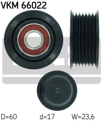 Deflection/Guide Pulley, V-ribbed belt VKM 66022