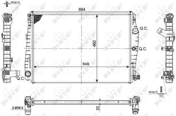 Radiator, engine cooling 53114