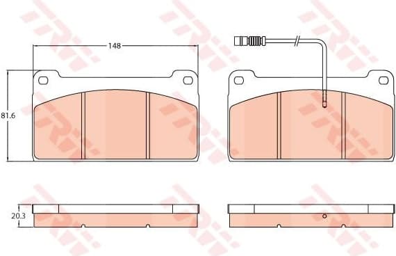 Brake Pad Set, disc brake GDB5074