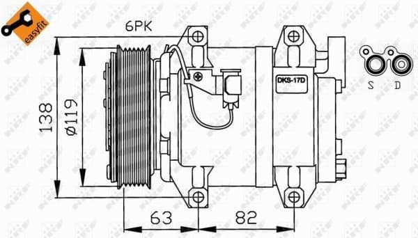 Compressor, air conditioning EASY FIT 32211