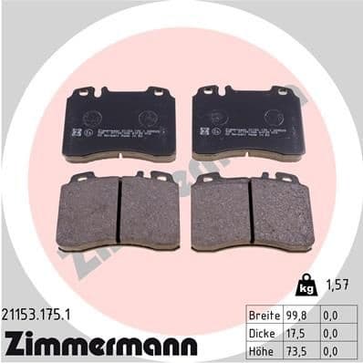 Brake Pad Set, disc brake 21153.175.1