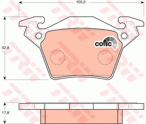Brake Pad Set, disc brake COTEC GDB1408