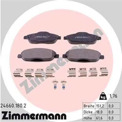 Brake Pad Set, disc brake 24660.180.2