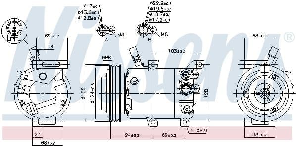 Compressor, air conditioning ** FIRST FIT ** 890176